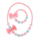 Ensemble de collier et de bracelet Pensons rose