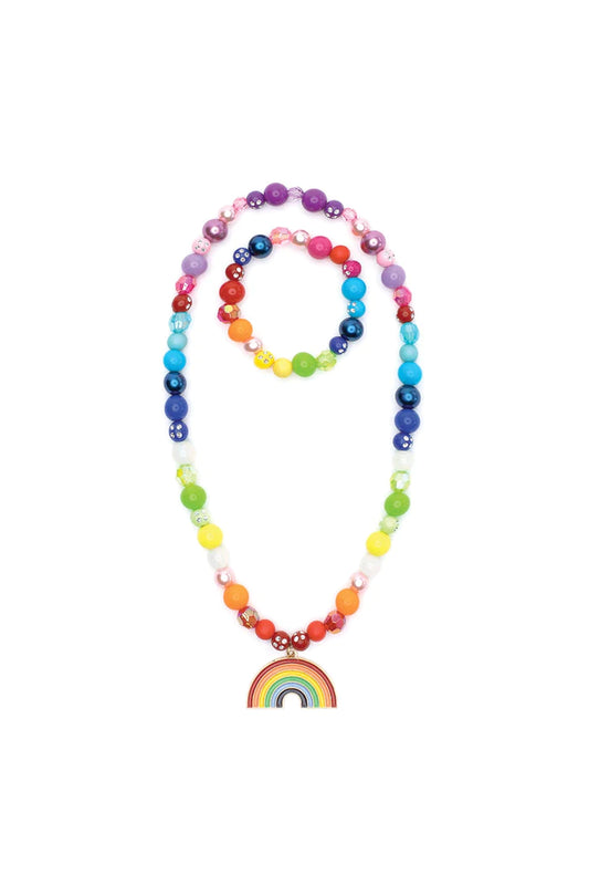 Double Rainbow Necklace and Bracelet Set (2 pcs)