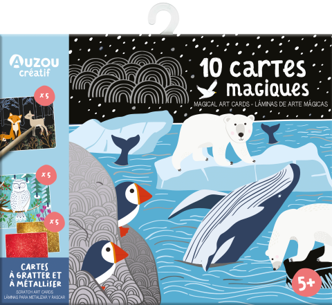 Auzou - 10 cartes magiques - cartes à gratter et à métalliser