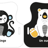 Auzou - Mon premier livre poussette en noir et blanc - Animaux mignons