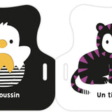 Auzou - Mon premier livre poussette en noir et blanc - Animaux mignons