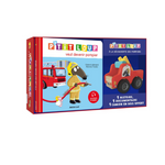 Coffret P'tit Loup à la découverte des pompiers avec 1 camion jouet en bois.  