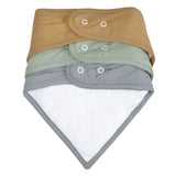 Perlimpinpin - Ensemble de 3 petits bavoirs en bambou - Miel-Mousse-Lotus