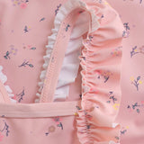 Color Kids - Maillot de bain 1 pièce Volants - Coral Blush