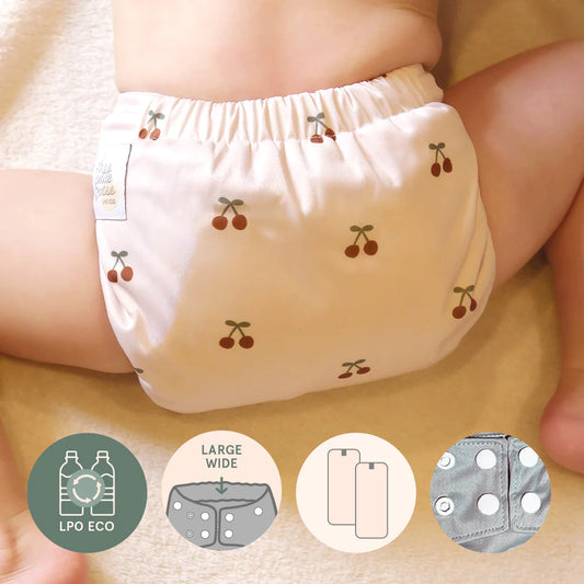 La Petite Ourse - Washable diaper with pocket - Wide elastic - Snap button - Eco