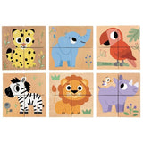 Djeco - 4 cubes en bois - Wild & Co