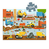 Djeco - Puzzle Géant - Le chantier 12pcs+5pcs