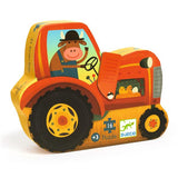 Djeco - Puzzle silhouette/Tracteur/16pcs