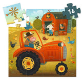 Djeco - Puzzle silhouette/Tracteur/16pcs
