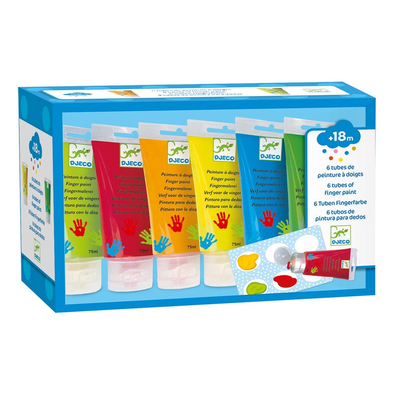 Djeco - 6 tubes peinture à doigts - Classique