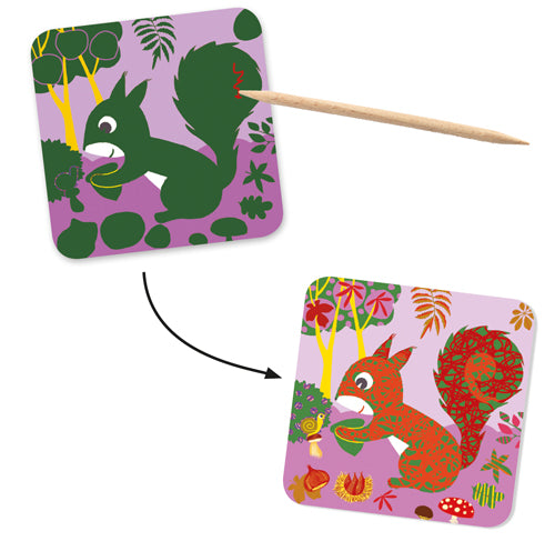 Djeco - Cartes à gratter, Petites bêtes