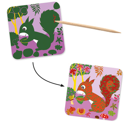 Djeco - Cartes à gratter, Petites bêtes