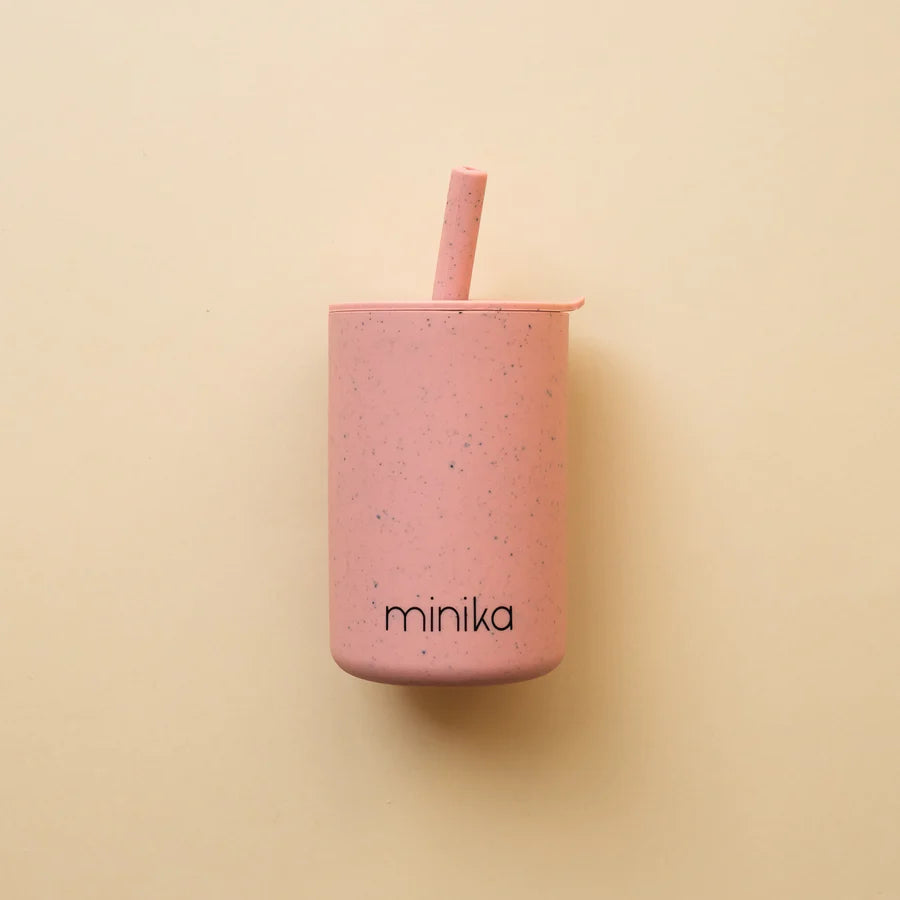 Minika - Verre avec paille et couvercle