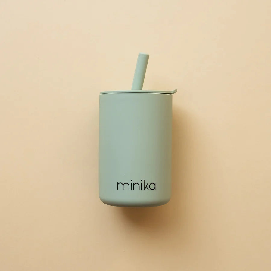 Minika - Verre avec paille et couvercle