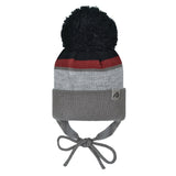 Perlimpinpin - Tuque d'hiver à oreilles en acrylique - Noir/Grenat/Galet/Ardoise
