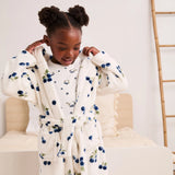 Petit Lem - Robe de chambre en peluche - Bleuets