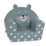 Fauteuil pour enfant en mousse souple, poids 1 kg, capacité 20 kg, dès 9 mois.