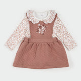 First by Petit Lem - Ensemble robe salopette matelassée - Terracotta Floral