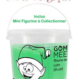 Seau de slime moussante contenant une petite surprise à l'intérieur.