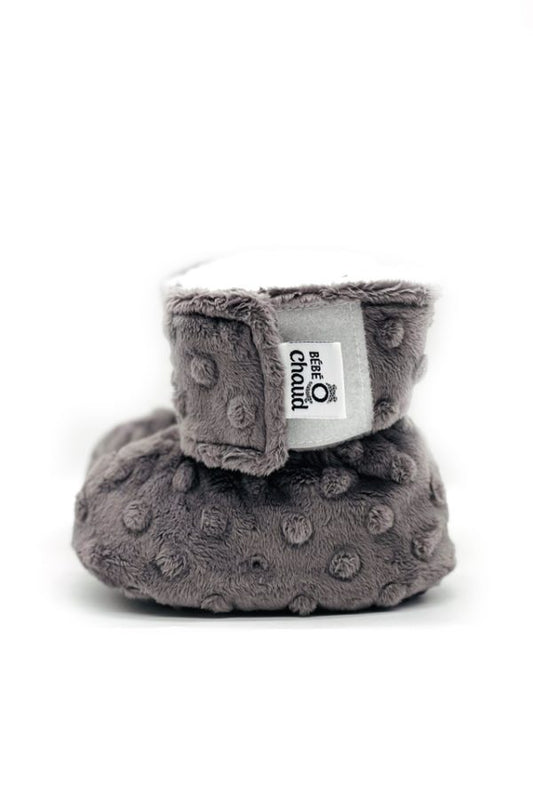 Bébé ô Chaud - Velcro slippers - Charcoal gray
