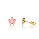 Girl Nation - Boucles d'oreilles en émail - Fleurs rose