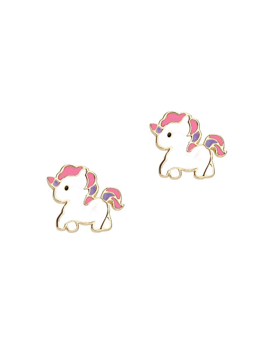 Girl Nation Galloping Unicorn Enamel Earrings