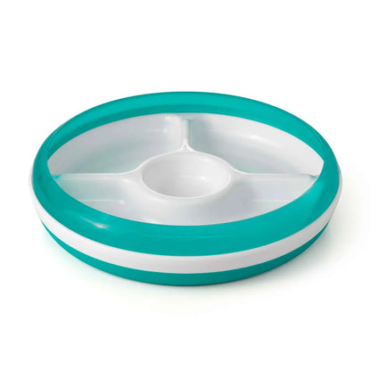Assiette compartimentée à ventouse - Turquoise