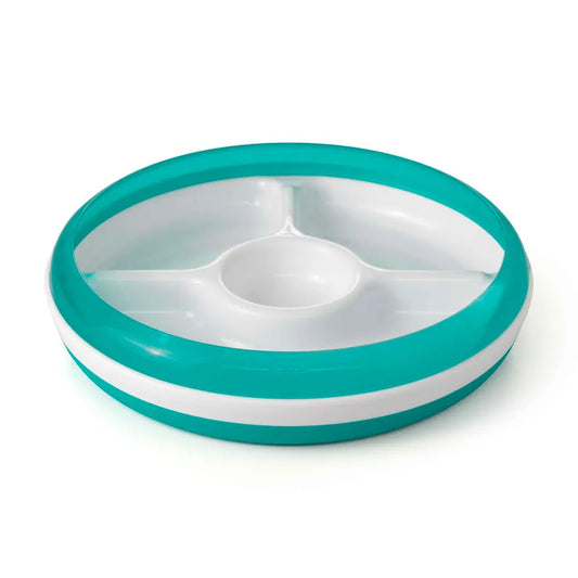 Oxo Tot - Compartmented plate with suction cup - Turquoise