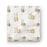 Oops - Mousseline de bambou-coton - Lapins mignons aquarelle
