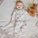 Firsts by Petit Lem - Pyjama LunaKnit 1 pièce - Crème - Vaches Écossaises