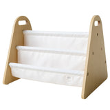 3 Sprouts - Porte-livres portable pour enfants double-face - Crème