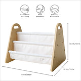 3 Sprouts - Porte-livres portable pour enfants double-face - Crème