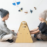 3 Sprouts - Porte-livres portable pour enfants double-face - Crème