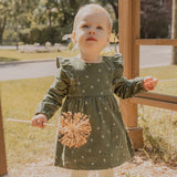First by Petit Lem - Ensemble robe en velours cotelé - Fleurs Rétro
