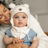 Petit Coulou - Minky Bear Hat - Cream