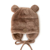 Petit Coulou - Minky Bear Hat - Mocha