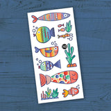Tatouages temporaires - Les poissons multicolores