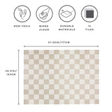 3 Sprouts - Tapis de jeu en mousse 16pcs - Damier Beige