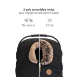 Petit Coulou - Housse 3 saisons pour siège d'auto avec 2 cols interchangeables - Onyx