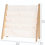 3 Sprouts - Porte-livres pour enfants en tissu recyclé - Crème