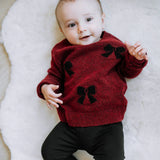 Rose & Léo - Chandail à boucles - Cerise Noir