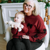 Rose Maternité - Chandail à boucles - Cerise Noir