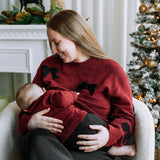 Rose Maternité - Chandail à boucles - Cerise Noir