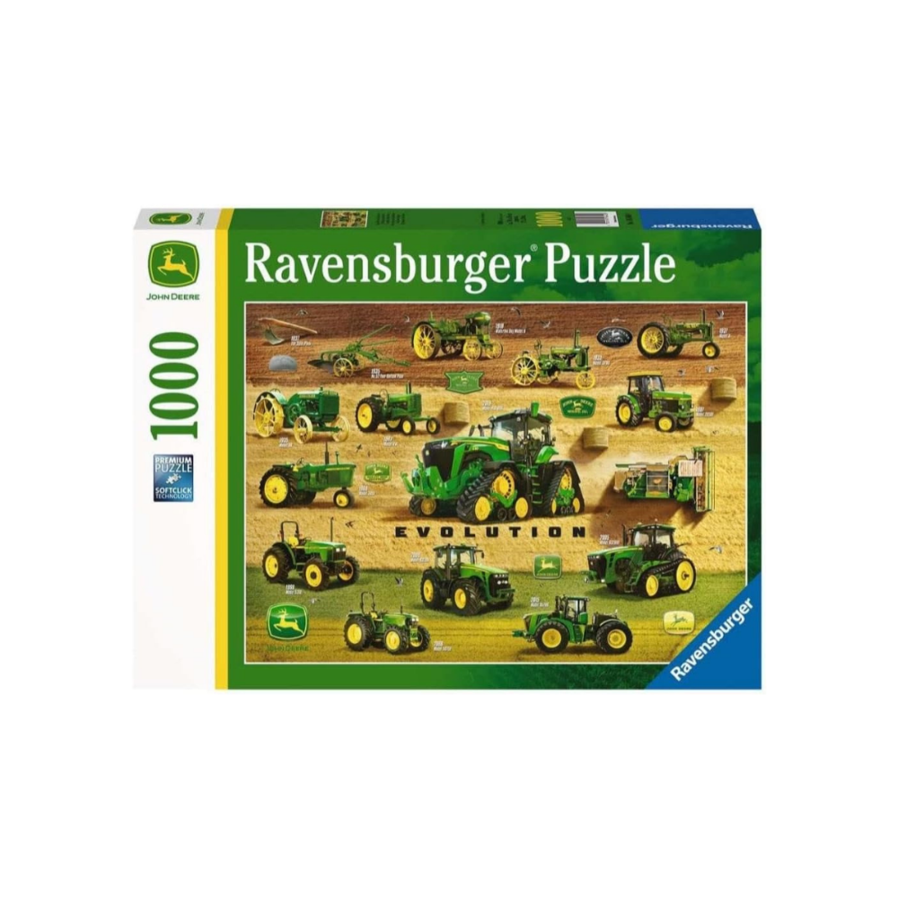 Casse-tête contenant 1000pcs sous la thématique de l'évolution John Deere.