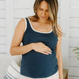 Rose Maternité - Camisole en rib - Combo Bleu