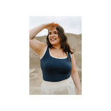 Rose Maternité - Camisole en rib - Combo Bleu