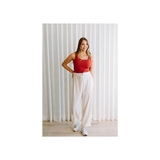 Rose Maternité - Pantalon Effet Lin - Ivoire Chiné