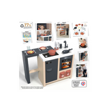 Cuisine moderne pour enfants avec îlot 360°, frigo, four, évier et 23 accessoires. Design tendance, matière recyclée, fabrication française. Dès 3 ans.