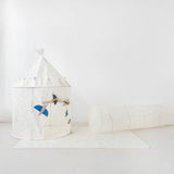 3 Sprouts - Tente de jeu Castle en tissu recyclé - Blueberry/Ivory