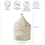 3 Sprouts - Tente de jeu Castle en tissu recyclé - Damier Beige